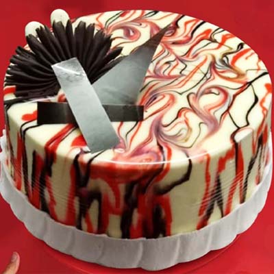 Choco Strawberry Vancho Marble Cake - TheCakes.in